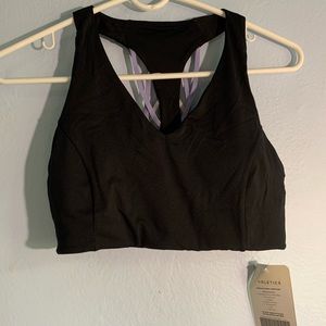 NWT Black High Impact Sports Bra with Colored Crisscross Back